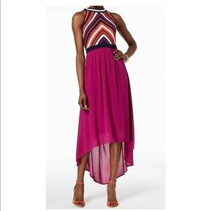 Sangria high-low crochet top dress.